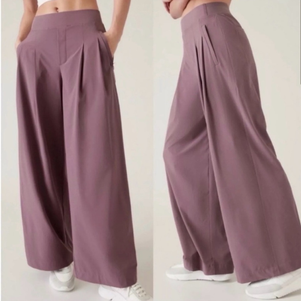 Athleta Mauve Wide-Leg Pants